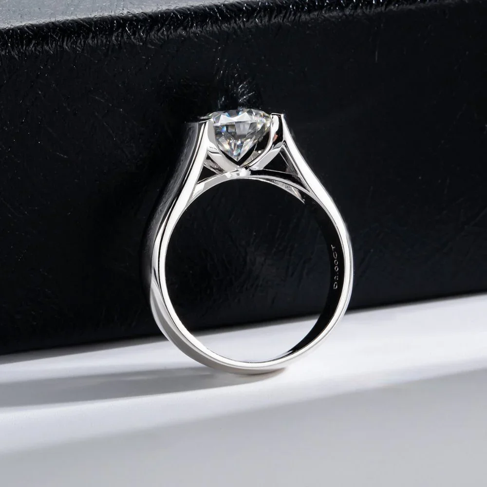 Certified 2 ct. t.w. Moissanite Diamond Engagement Ring NEW